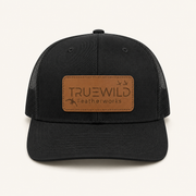 TRUEWILD Heritage Leather Patch Cap — Black