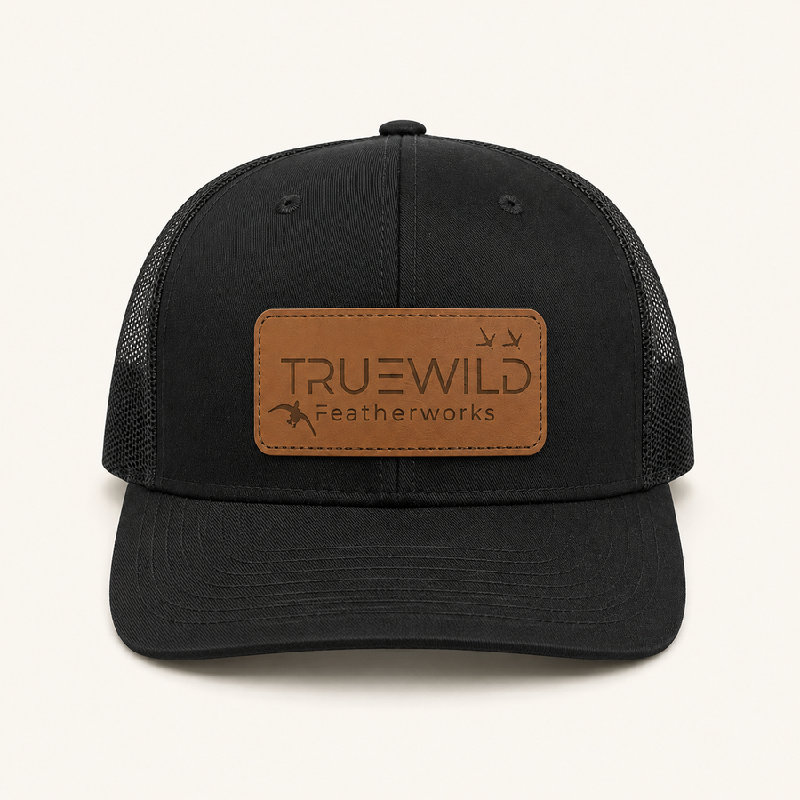TRUEWILD Heritage Leather Patch Cap — Black