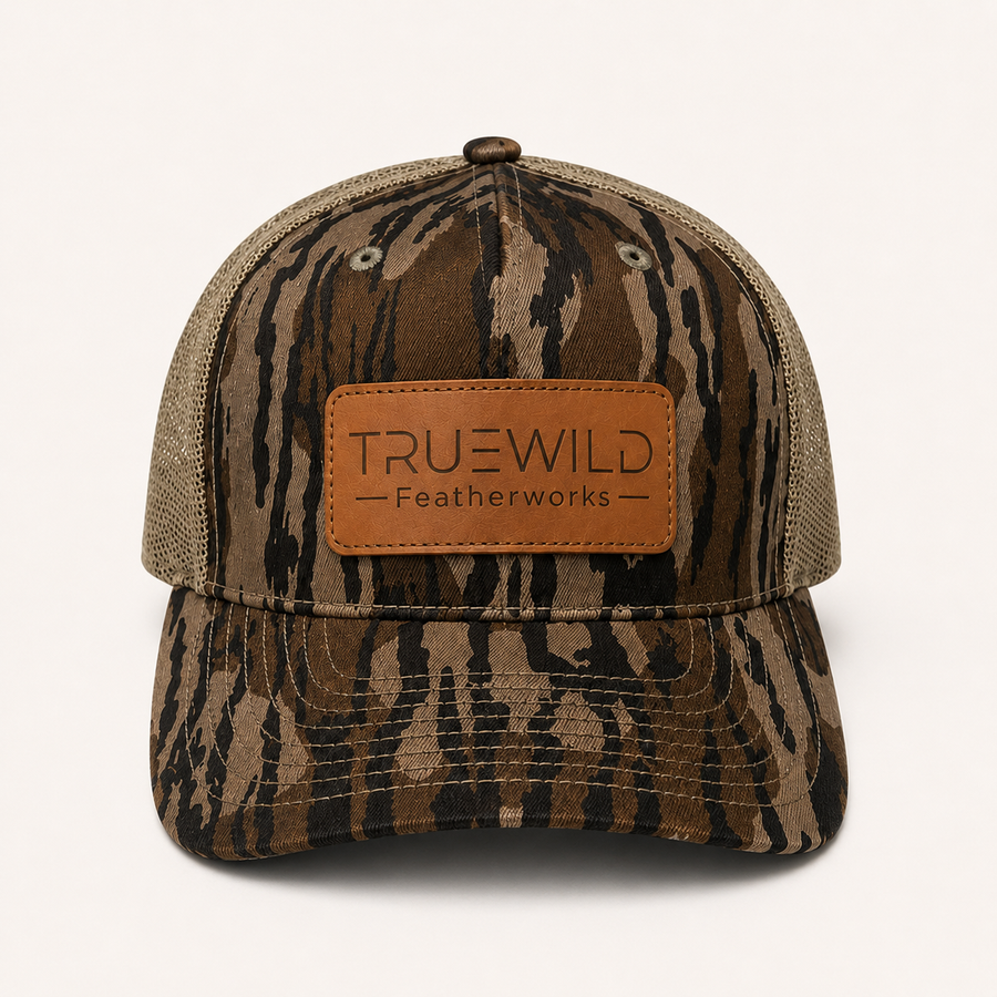 TRUEWILD Heritage Leather Patch Cap — Bottomland